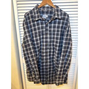 Carhartt Force Relaxed Fit Plaid Button Down Shirt Mens 2XL Gray Black LS